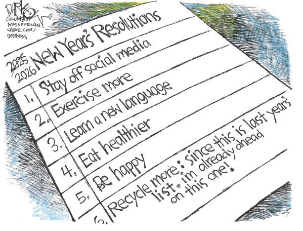 تصمیم های سال نو از نگاه کارتونیست